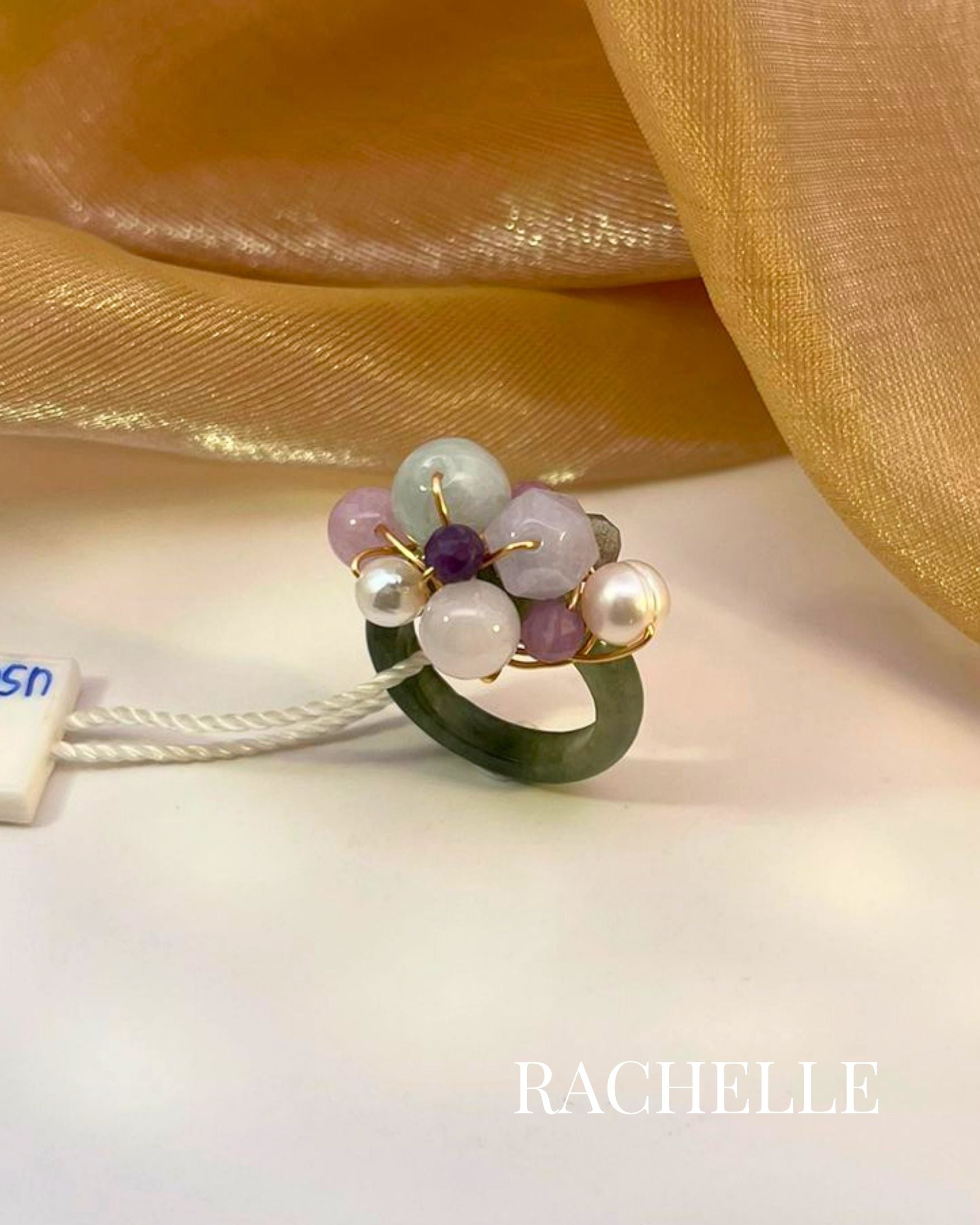 Rachelle Jade with Gemstones Ring US6