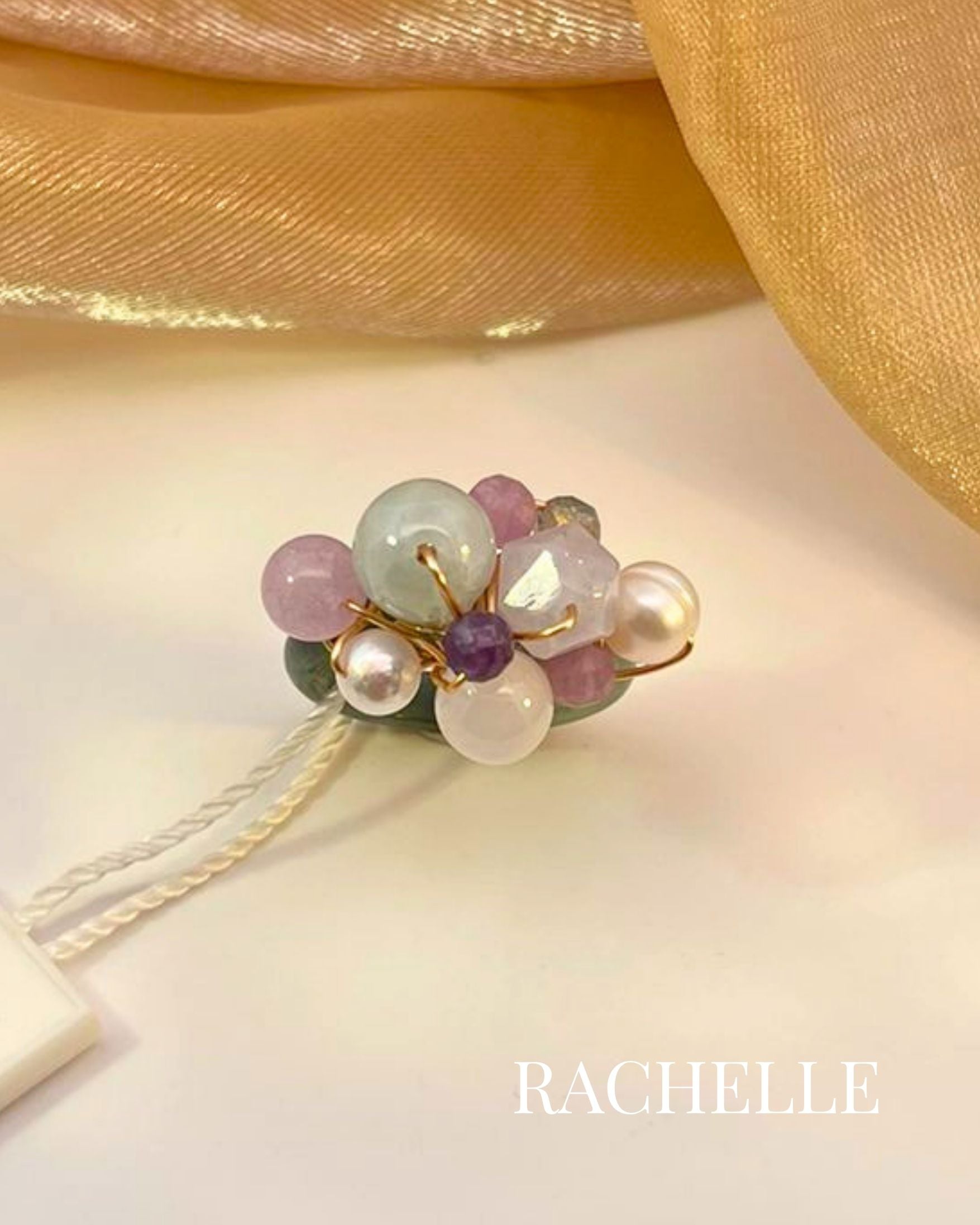 Rachelle Jade with Gemstones Ring US6