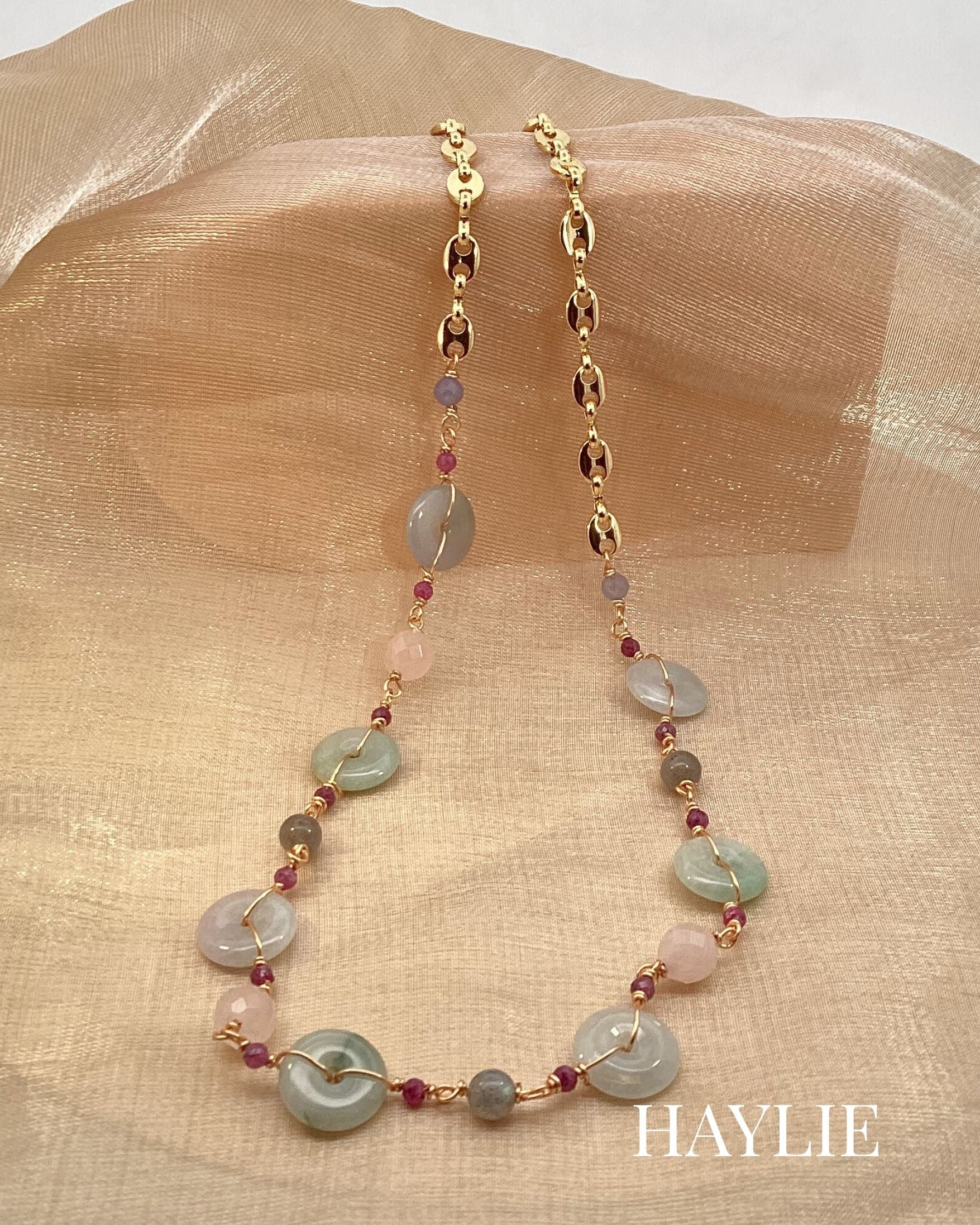 Haylie - Necklace (Blueish Lavender Jade)